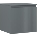 MEXEN/S - Rivel kúpeľňová skrinka pod umývadlo 50 cm s doskou, 1 šuplík, reliéf, grafit mat 91A20-05047-1-BFC66