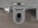 MEXEN - Rico Závesná WC misa vrátane sedátka s slow-slim, duroplast, svetlo šedá mat 30724061