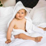 BABYONO Osuška s kapucňou froté 85x85cm biela