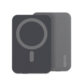 Epico iStores Aluminium Magnetic Power Bank 5000mAh sivá / Powerbank / bezdrôtové nabíjanie / USB-C (9915111900079)