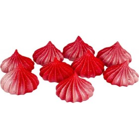 Mini pusinky červené se stříbrnými třpytkami 9ks - I LOVE CAKES - I LOVE CAKES