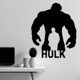 Veselá Stena Samolepka Hulk silueta Farba: černá, Veľkosť: 40 x 34 cm