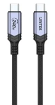 Unitek C14110GY-2M čierna / Nabíjací kábel / USB-C - USB-C / PD 240W / opletený / 2 m (C14110GY-2M)