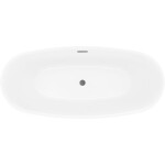 MEXEN/S - Luvo Slim voľne stojaca vaňa 170 x 75, biela, sifón a prepad meď kartáčovaná 52801707500-65