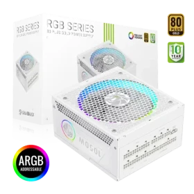 Gamemax RGB 1050G WH biela / PC zdroj / ATX / 1050W / 80 PLUS Gold / Plne modulárne / RGB (RGB 1050G WH)