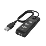 HAMA USB 2.0 Hub s vypínačom čierna / USB hub / 4× USB-A / napájanie cez USB / kábel 1,8 m (200118)