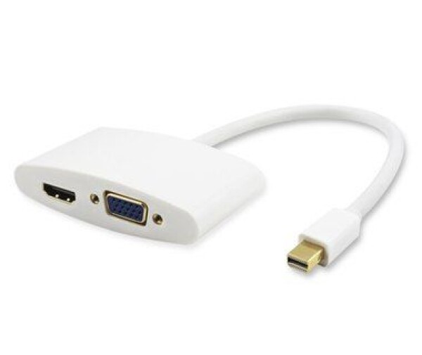 PremiumCord adaptér mini DisplayPort - HDMI+VGA Samec-Samice / 1080p FULL HD (kportadm08)