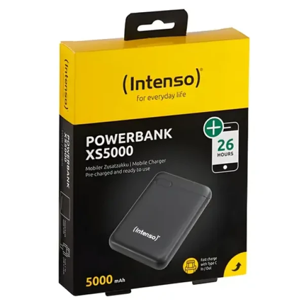 INTENSO XS5000 čierna / Powerbanka / 5000 mAh / USB-C + USB-A (7313520)
