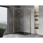 MEXEN/S - Mist-F Duo sprchovací kút skladacie dvere ľavá 110 x 90, transparent, zlato 8A6-110L-090P-50-00