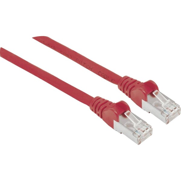 Intellinet 740944 RJ45 sieťové káble, prepojovacie káble CAT 6A S/FTP 5.00 m červená fóliové tienenie, tienenie pletivom, tienený, bez halogénov 1 ks; 740944