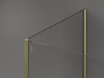 MEXEN/S - Kioto Sprchová zástena WALK-IN 110 x 110 x 30, transparent, zlatá 800-110-110-221-50-00-030