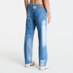 Kalhoty KENZO Patchwork Straight Fit Jeans In Japanese Denim Stone Bleached Blue Denim 33