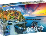 ENJOY Puzzle Prístav Manarola pri západe slnka, Cinque Terre, Taliansko