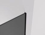 CERANO - Sprchová zástena Walk-in Crystal TL/P - 10 mm - bezvzperový systém + polička/držiak na uteráky - čierna matná, grafitové sklo - 160x150x200 CER-8050BD81786