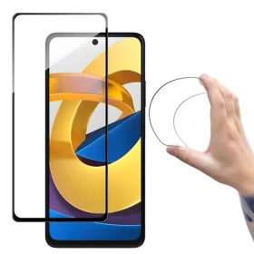 Wozinsky Full Cover Flexi Nano Glass transparentné / Hybridné sklo / Xiaomi Poco M4 Pro 5G / s rámčekom