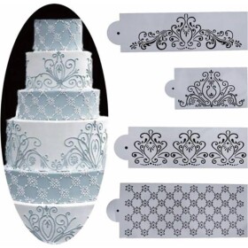 Šablóna „Romantic Ornament“ – 4 ks - Cakesicq - Cakesicq