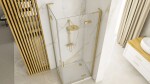REA/S - Sprchová kabína Hugo 90x100 Gold Brush Dvere: 90 Dvere: 100 KPL-K0841