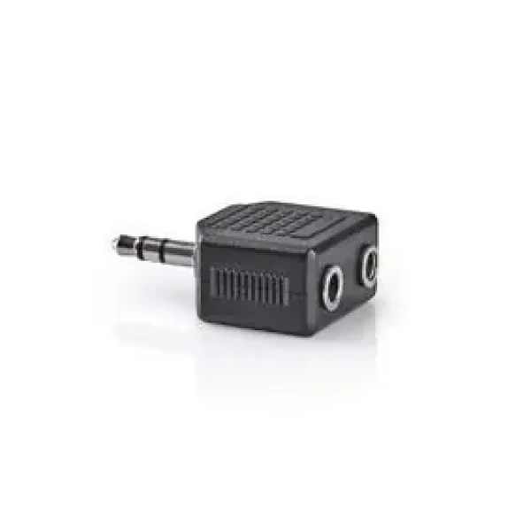 Nedis Stereo audio adaptér jack 3.5mm (M) - 2x jack 3.5mm (F) čierna / poniklované (CAGB22945BK)