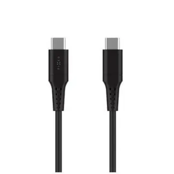 FIXED Krátky nabíjací a dátový Liquid silicone kábel s konektormi USB-C/USB-C a podporou PD 0.3m USB 2.0 60W čierny (FIXDLS-CC03-BK)