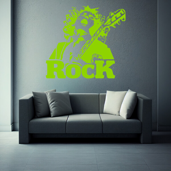 Veselá Stena Samolepka Angus Young AC/DC Farba: zelená, Veľkosť: 40 x 37 cm