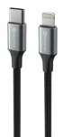 Swissten TEXTILE II dátový kábel USB-C - Lightning 1.5m čierna (71529203)
