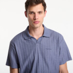 Tričko Calvin Klein Ss Easy Vertical Stripe Textured Polo Blue Nomad L