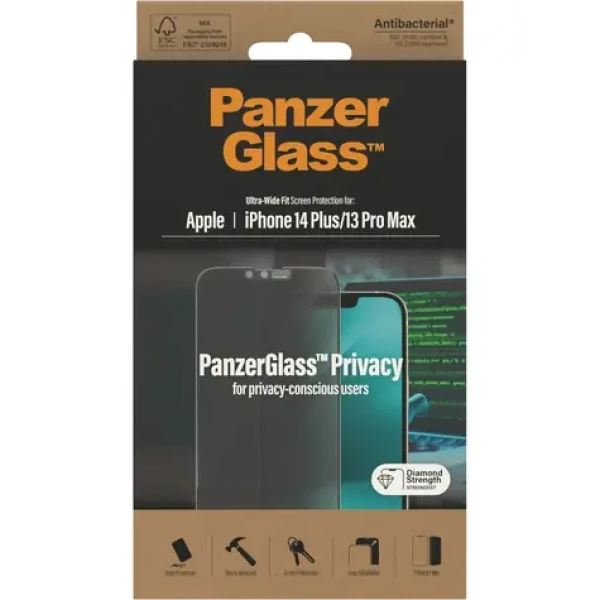 PanzerGlass UWF Privacy AB Tvrdené sklo pre Apple iPhone 14 PLUS/13 Pro Max čierna (5711724127731)
