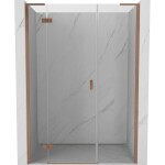 MEXEN/S - Mist-H L sprchové dvere krídlové ľavé 125, transparent, meď kartáčovaná 8A5L-125-001-65-00-L