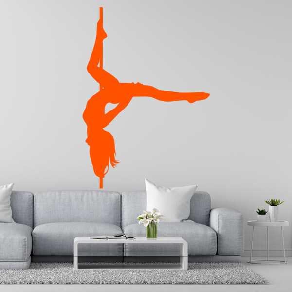 Veselá Stena Samolepka Pole dance Farba: oranžová, Veľkosť: 100 x 70 cm