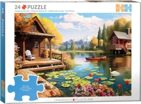 EUROGRAPHICS Puzzle Connecting Pieces: Chata pri jazere