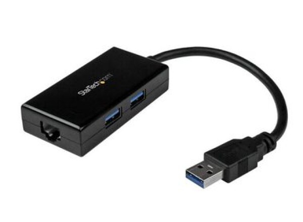 StarTech USB 3.0 adaptér s Hubom čierna / pre sieťové pripojenie / 2x USB 3.0 / RJ45 (USB31000S2H)