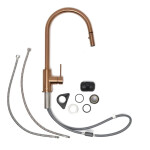 Drezová batéria SAT Aurum s vyťahovacou spŕškou, 2 prúdy brúsená rose gold SATBAUR286BRG SATBAUR286BRG