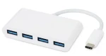 MicroConnect USB-C 4-portový Multiport USB3.0 húb biela / 4X USB3.0 / USB-C (USB3.1CUSB3)