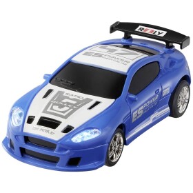 Reely Mini Racer modrobiela komutátorový 1:64 RC model auta elektrický cestný model zadný 2WD (4x2) RtR 2,4 GHz vr. akumulátorov a nabíjačky, so svetelným; RE-9055446