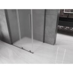 MEXEN/S - Velar L sprchovací kút, posuvné dvere 100 x 80, dekor, grafit kartáčovaná 871-100-080-33-66