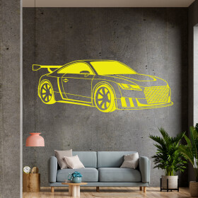 Veselá Stena Samolepka Audi Auto Farba: žltá, Veľkosť: 60 x 22 cm