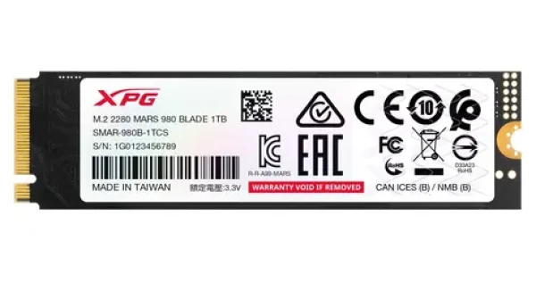 ADATA XPG MARS 980 BLADE 1 TB / SSD / M.2 2280 / PCIe Gen5x4 / čítanie: 14 000 MB/s / zápis: 10 000 MB/s (SMAR-980B-1TCS)
