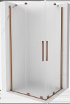 MEXEN/S - Velar Duo sprchovací kút, posuvné dvere 100 x 90, dekor, ružové zlato 871-100-090-32-60