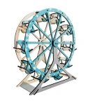 Woodcraft Drevené 3D puzzle Ruský bicykel tyrkysový