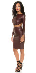 Sexy KouCla Wetlook pencil skirt with zip BORDEAUX