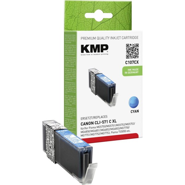 KMP Patrone Canon CLI-571 C XL comp. cyan pigm. C107CX - 1569,0003