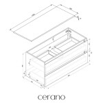 CERANO - Kúpeľňová skrinka Carole - betónovo šedá + doska pod umývadlo z lit. mramoru Elanys - 12 mm - biela matná - 100x49,2x46 CER-8050BD85510