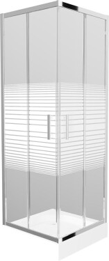 MEXEN/S - Rio štvorcový sprchovací kút 70 x 70, dekor, chróm + vanička Rio 860-070-070-01-20-4510