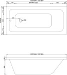 MEXEN/S - Vega obdĺžniková vaňa 150 x 70 cm s panelom + vaňová zástena 100, transparent, čierna 550115070X9410117000