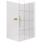 CERANO - Sprchová zástena Walk-in Crystal Ľ/P - 8 mm - bezvzperový systém - zlatá, industriálne sklo - 90x200 CER-8050BD6677