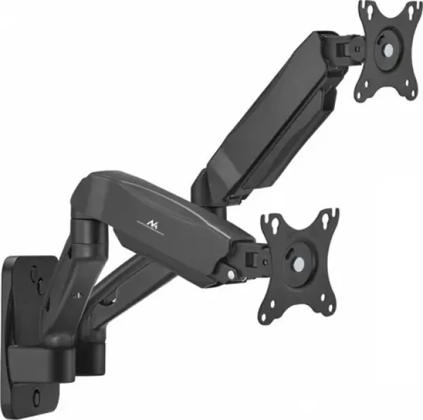 Maclean MC-988 čierna / Nástenný držiak pre dva monitory / 17-32" / VESA 75x75-100x100 / nosnosť 9 kg / náklápací (MC-988)