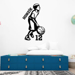 Veselá Stena Samolepka Malý basketbalista Farba: bílá, Veľkosť: 40 x 25 cm