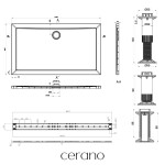 CERANO - Sprchová vanička obdĺžniková Brio - SMC/minerálny kompozit - štruktúrovaná biela - 140x80x4 + 2x čelný panel + nožičky CER-529642