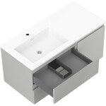 MEXEN/S - Orio kúpeľňová skrinka 100 cm s umývadlom Otis ľavá, 2S, 1D, sivá mat/biela mat 91A13-10047-3-BBFFF62-W18L01