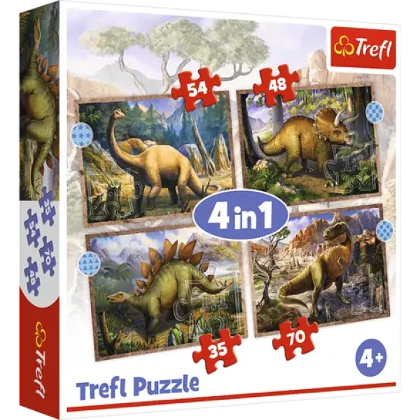 Trefl - Puzzle - Zaujímaví dinosaury 4v1